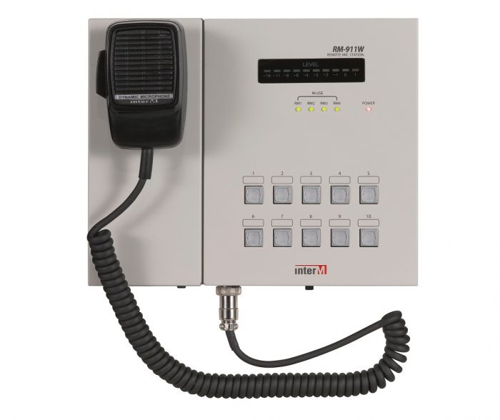 RM-911W Surface Wall-mountable Remote Paging Microphone Station