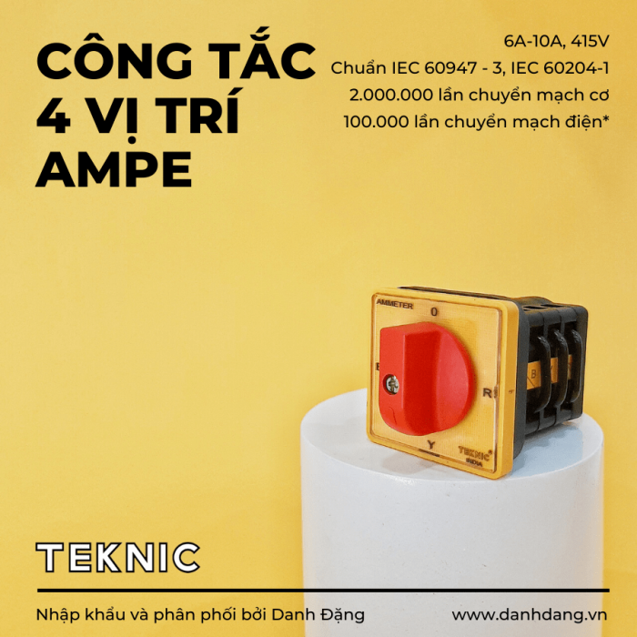 CÔNG TẮC CHUYỂN MẠCH 4 VỊ TRÍ AMPE